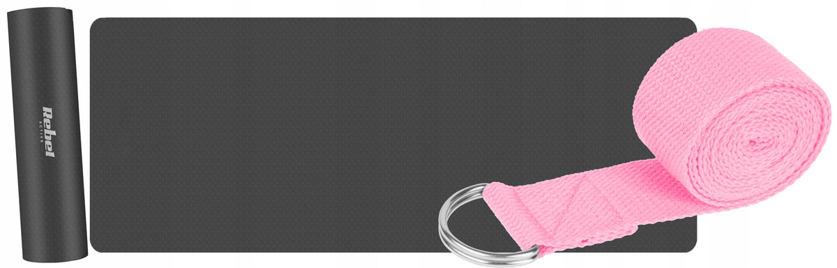 YOGA EXERCISE MAT GYMNASTIC TRAINING FITNESS 1,5cm + YOGA STRAP Packaging status original