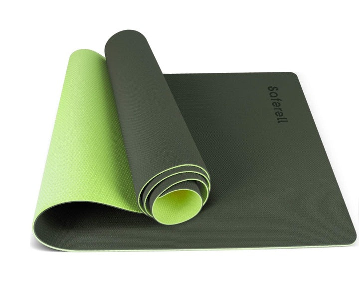 YOGA EXERCISE MAT GYMNASTIC TRAINING FITNESS HANDLE THICK 183x 61cm