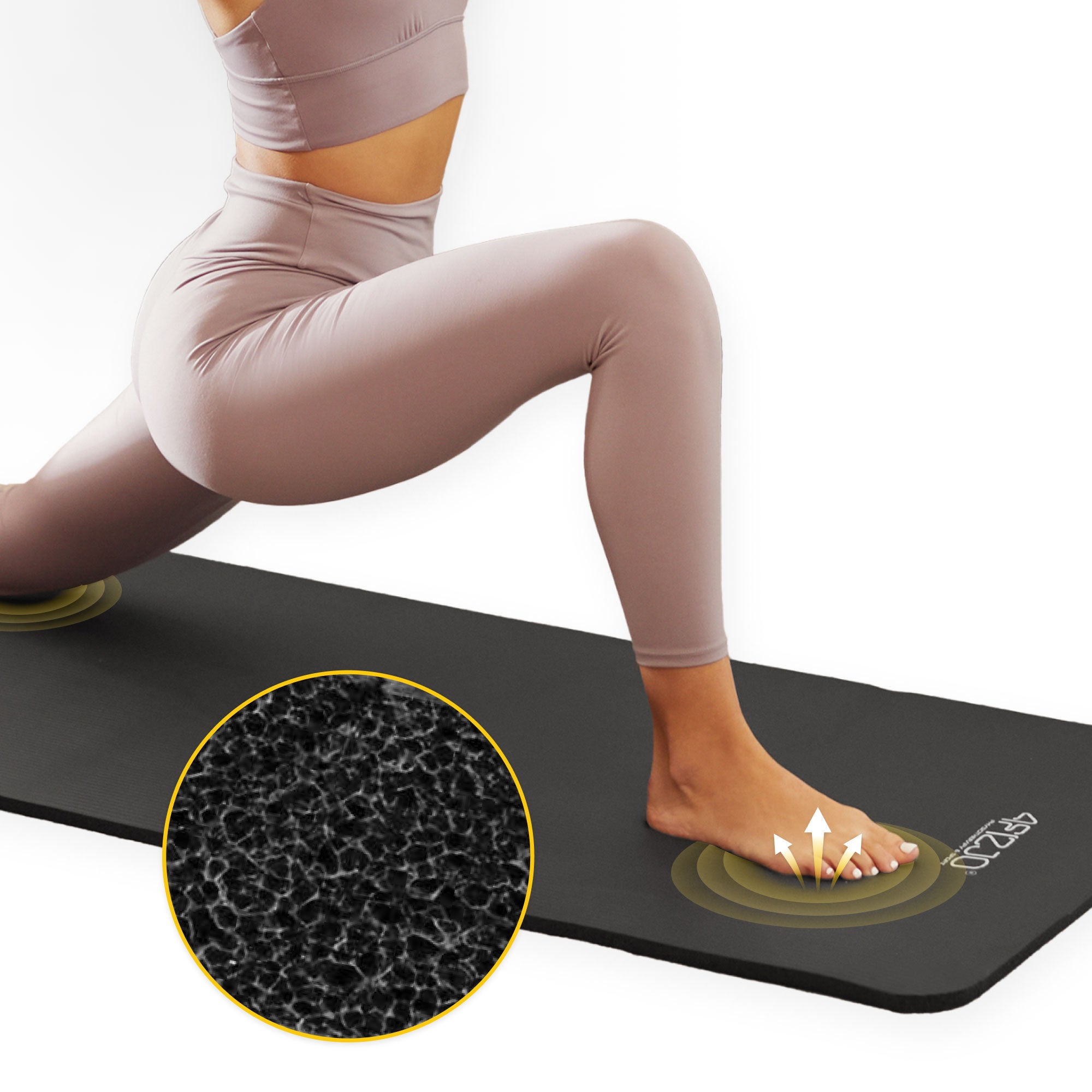 YOGA EXERCISE MAT GYMNASTIC TRAINING FITNESS HANDLE THICK NBR 1,5CM Size universal