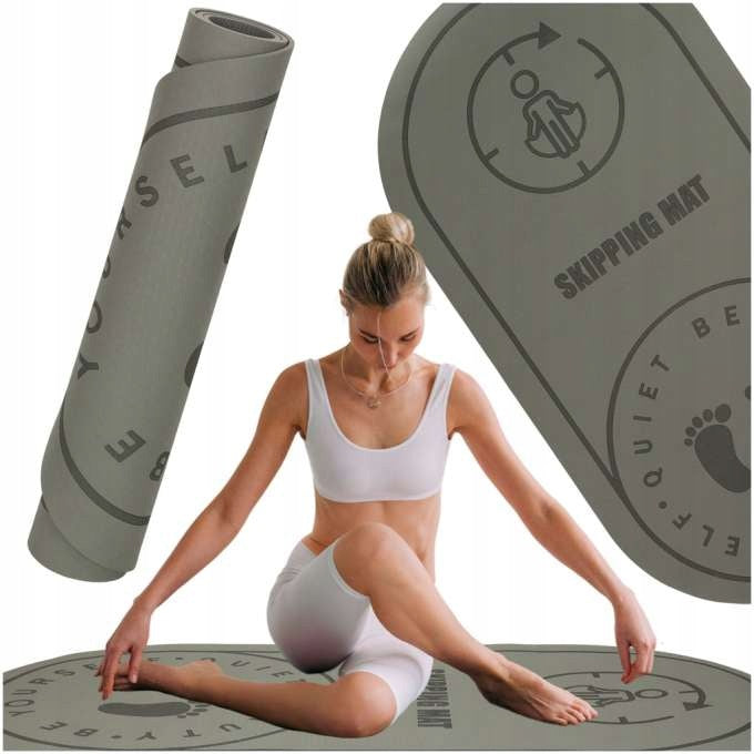 YOGA EXERCISE MAT GYMNASTIC TRAINING NON-SLIP FOLDING GREY
