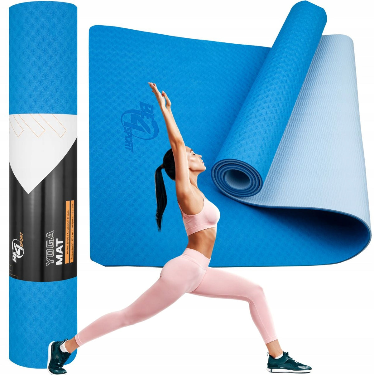 YOGA FITNESS EXERCISE MAT DOUBLE SIDED NON-SLIP 6mm TPE