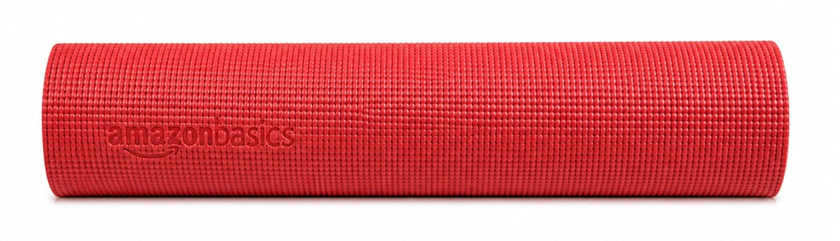 YOGA MAT AMAZONBASICS RED MAT WITH HANDLE