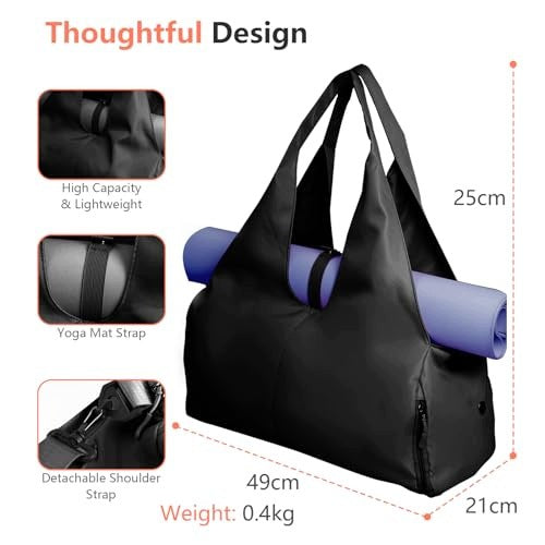 YOGA MAT BAG SPORTS GYM FITNESS BLACK for home gift Length 1 cm