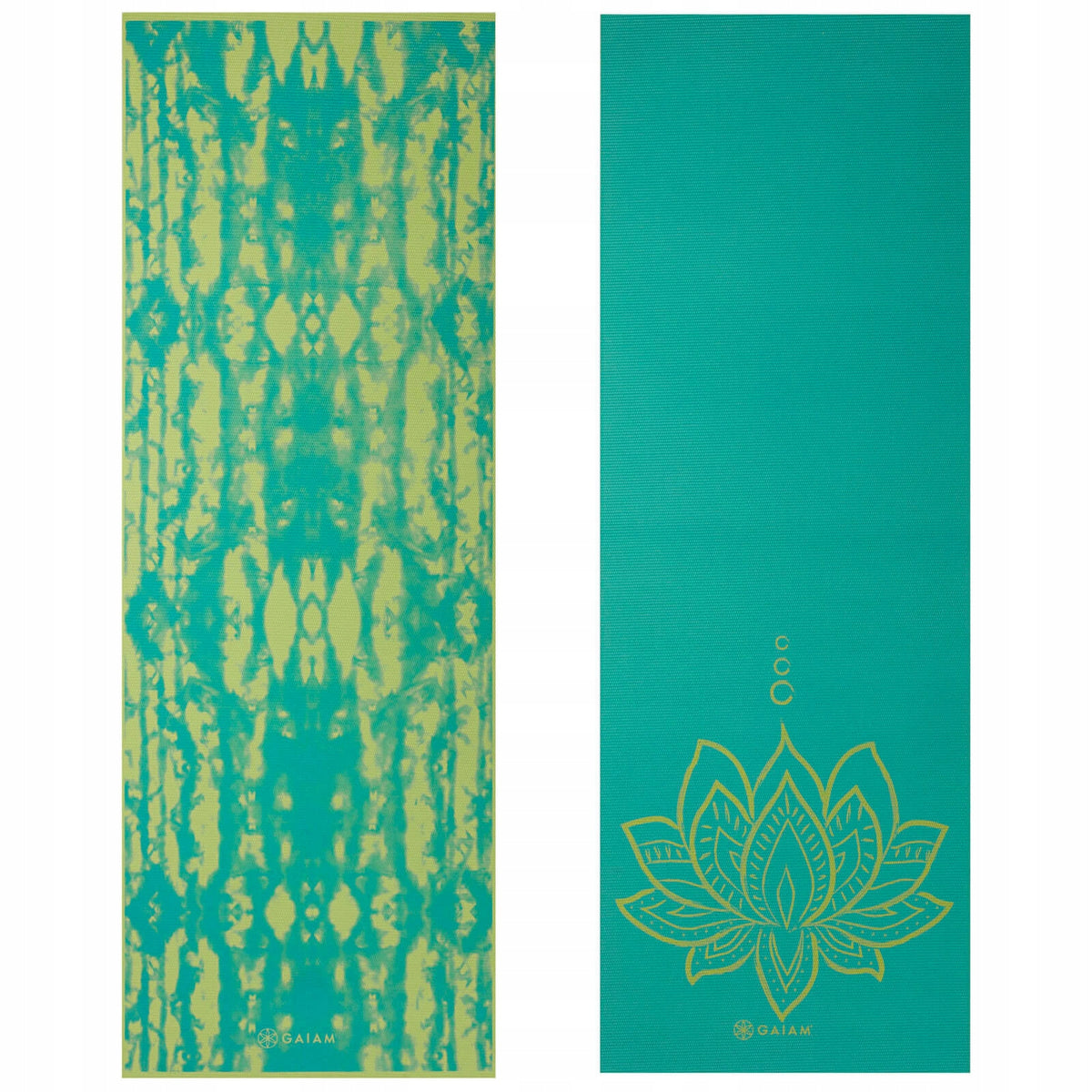 YOGA MAT DOUBLE-SIDED TURQUOISE LOTUS 6 MM GAIAM