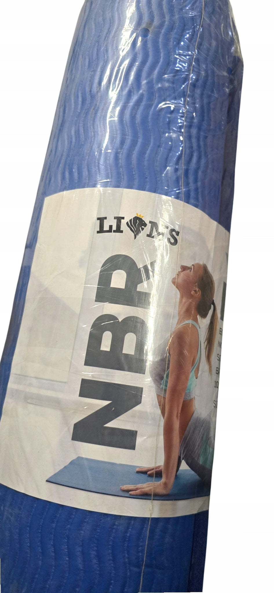 YOGA MAT FOR STRETCHING TRAINING - LIONS NBR 183X61X1CM BLUE Packaging status original
