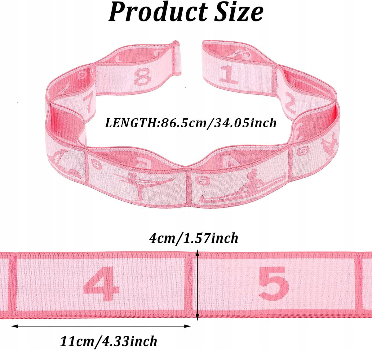 YOGA TAPE WITH 8 LOOPS PILATES FITNESS STRETCHING BELT 86,5 CM Packaging status original