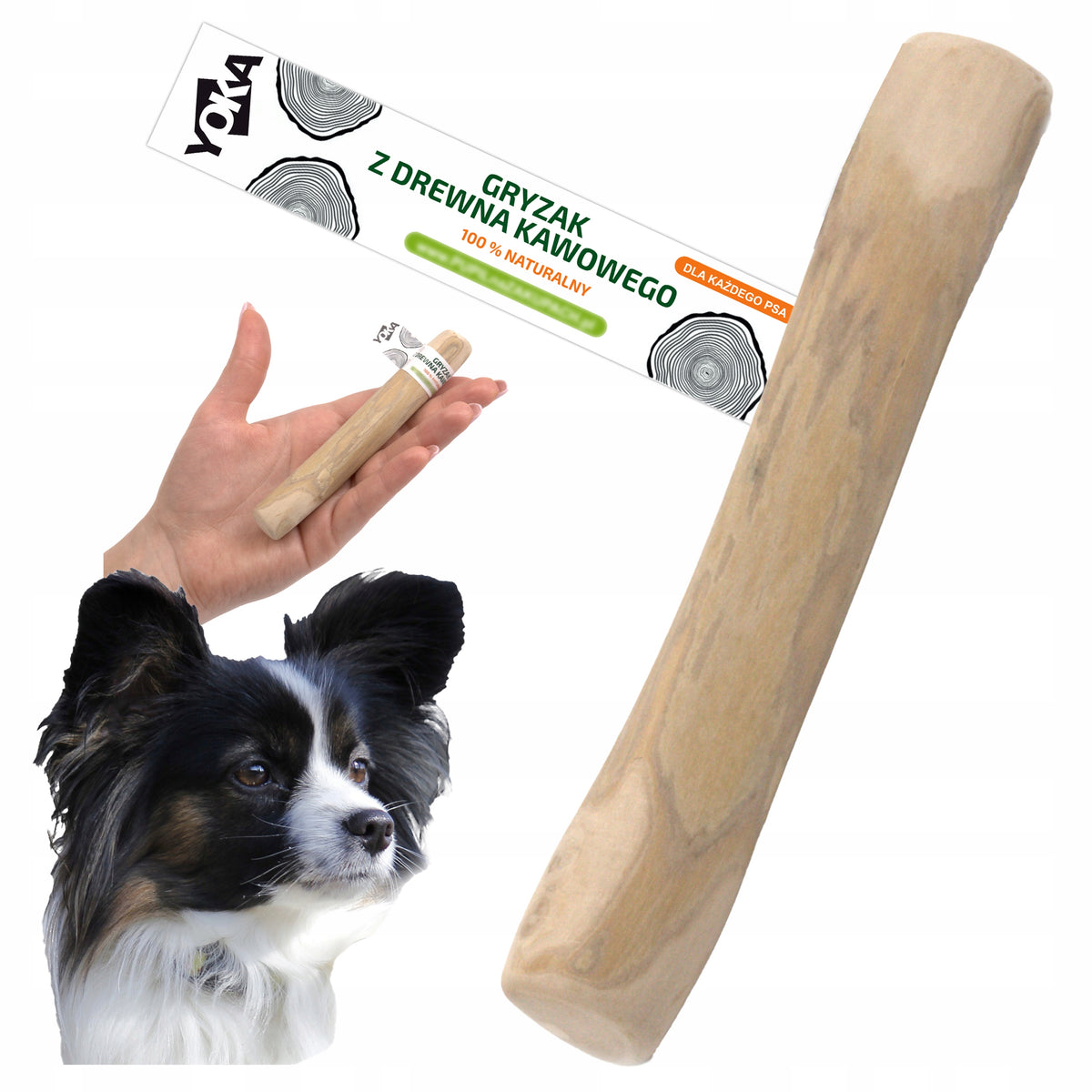 YOKA COFFEE Tree Stick Natural DOG TEETHER Size XS