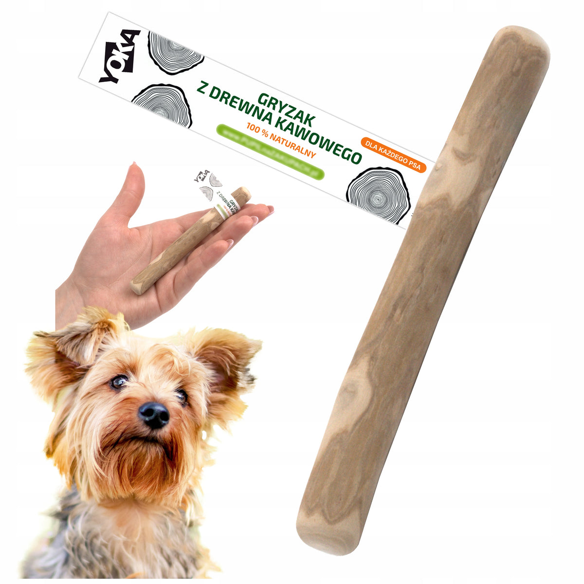 YOKA COFFEE Tree Stick Natural DOG TEETHER Size XXS