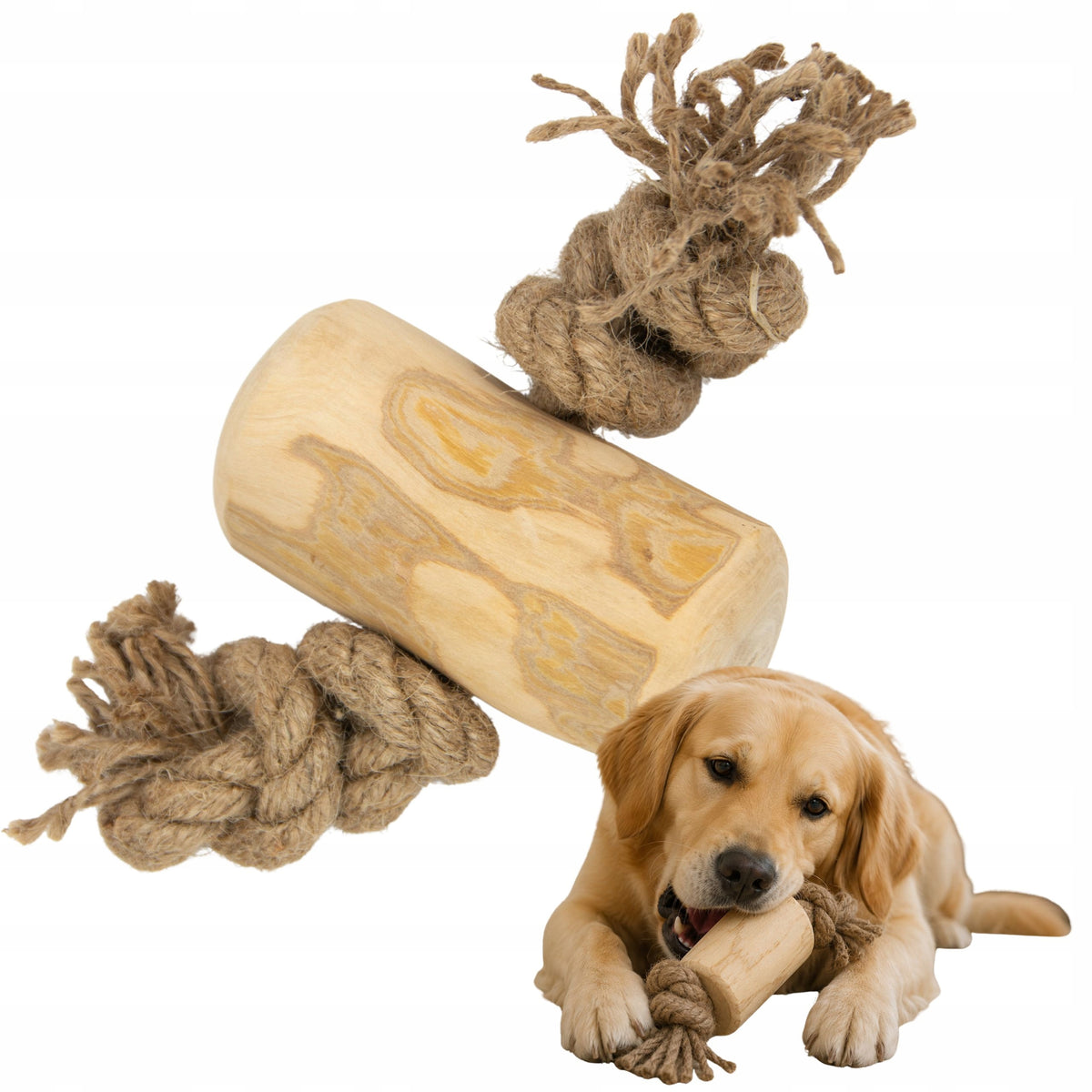 YOKA Coffee tree teether with rope NATURAL tug toy L