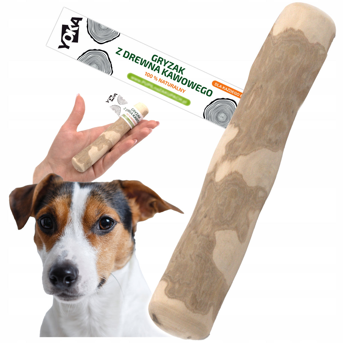 YOKA Natural COFFEE WOOD Chew Stick for Dogs, Size S
