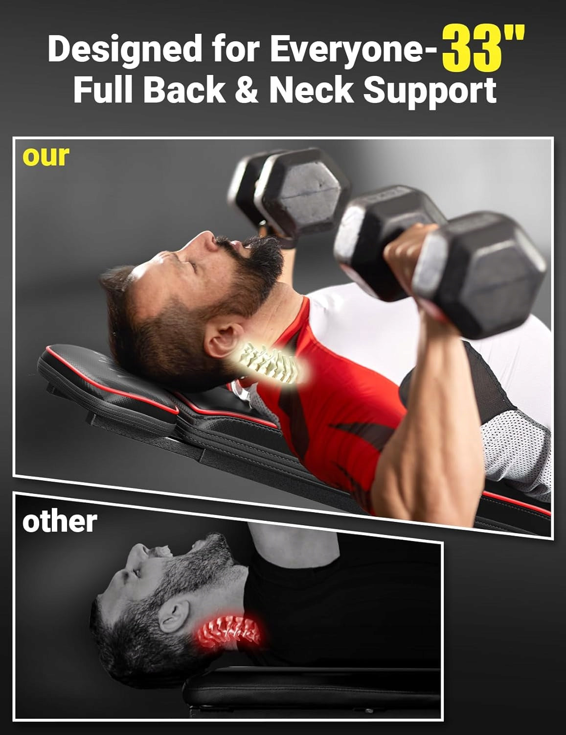 YOLEO Folding Weight Bench Multifunctional with Extended Back and Head Manufacturer code YOLEO