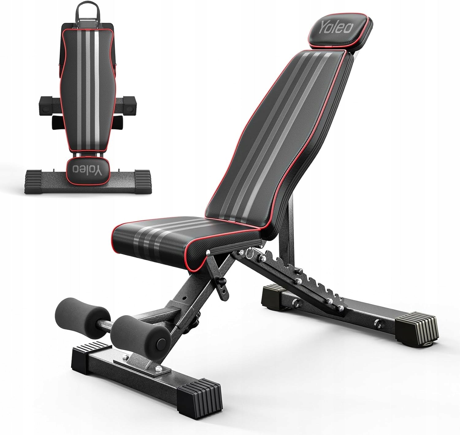 YOLEO Folding Weight Bench Multifunctional with Extended Back and Head