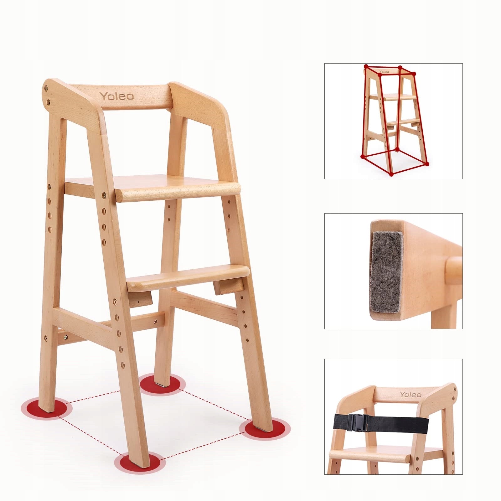 YOLEO High Chair for Children with Cushion from 2 to 12 Years Brand no brand