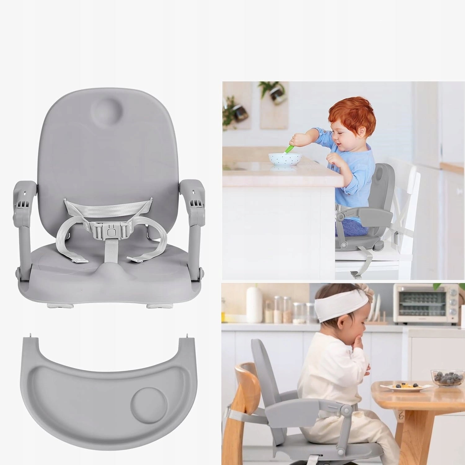 YOLEO Portable High Chair for Baby from 6 to 36 Months, gray Brand no brand
