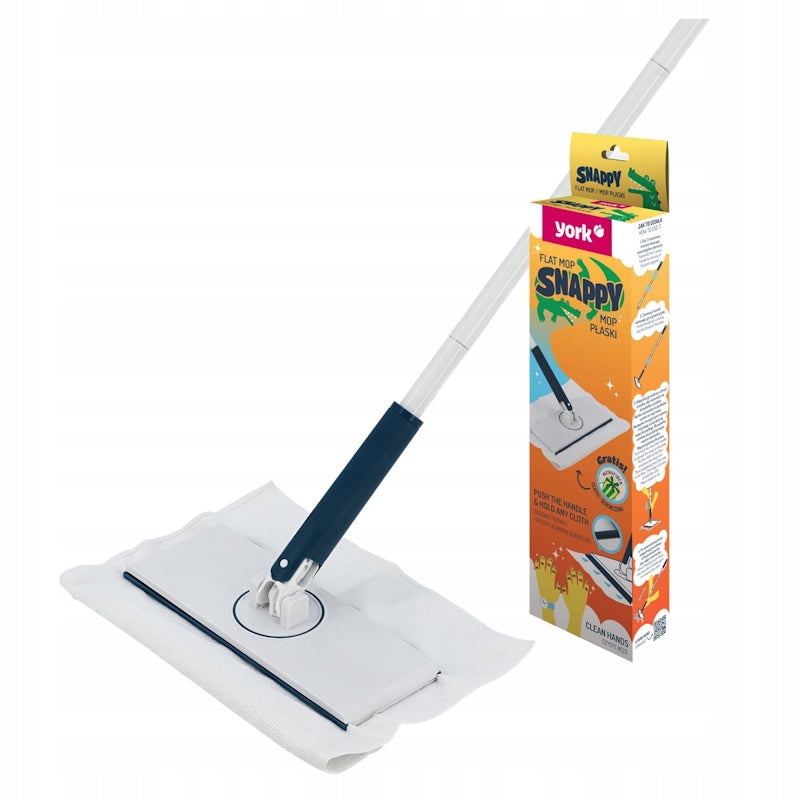 YORK Snappy - 360° Rotary Flat Mop with Microfiber Cloth (with Stick)