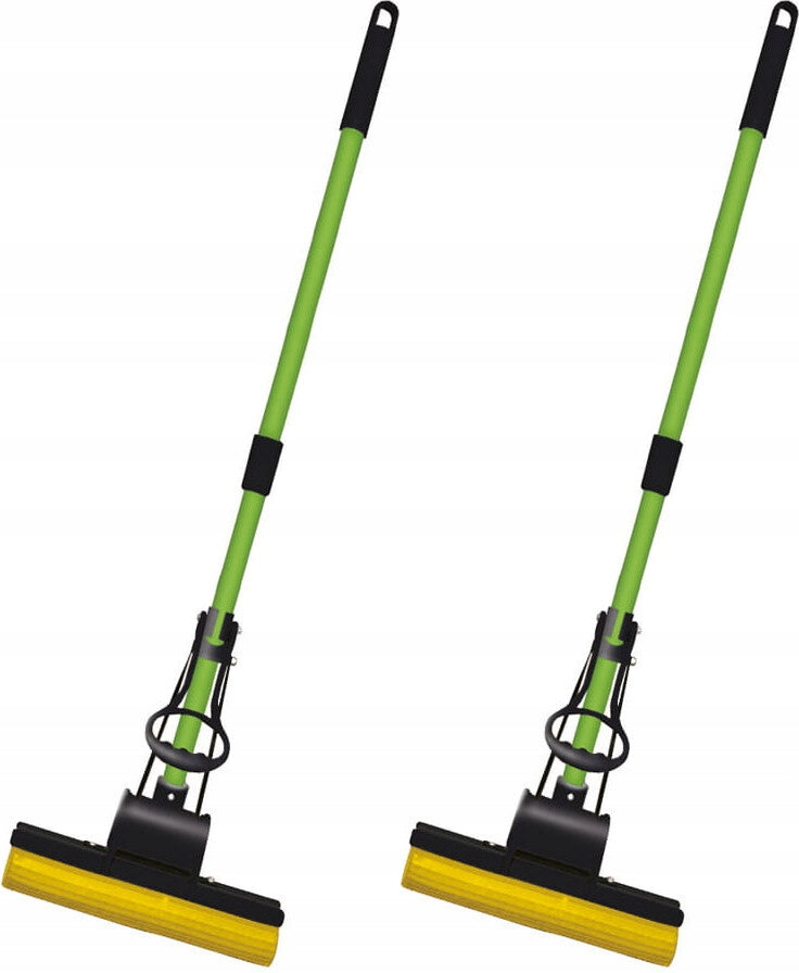 YORK Sponge Mop Sponge with Sponge AZUR Telescopic Stick Squeezed x2