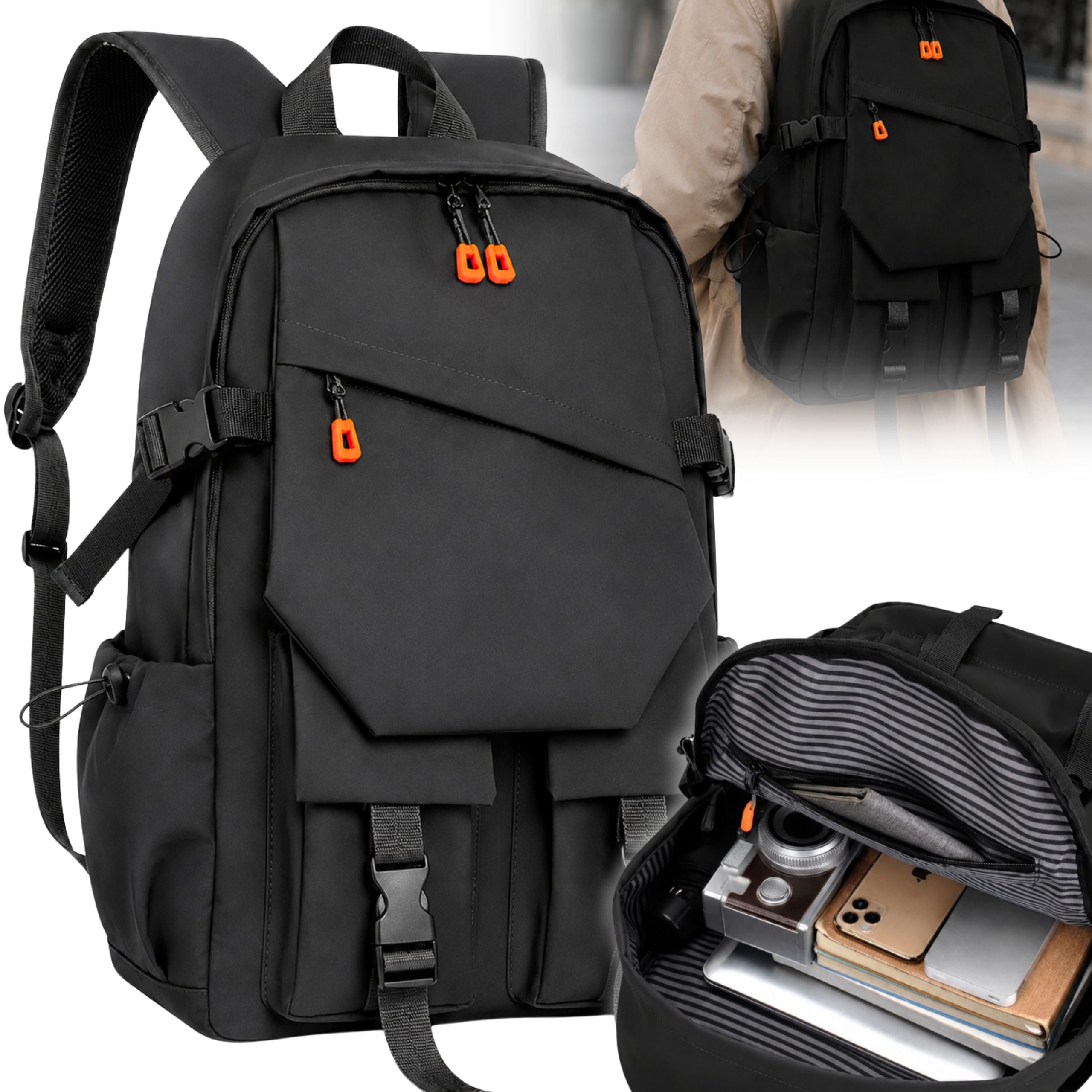 YOUTH BACKPACK URBAN SPORTS ROOMY FOR WORK WATERPROOF USB