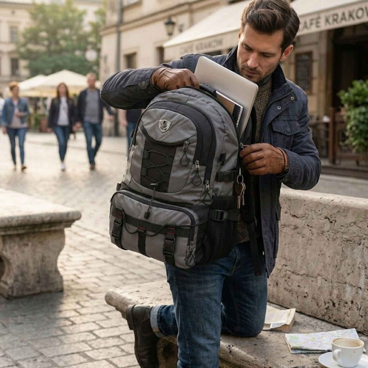 YOUTH CITY LAPTOP BACKPACK WATERPROOF ROOMY FOR WORK 40L Kind city