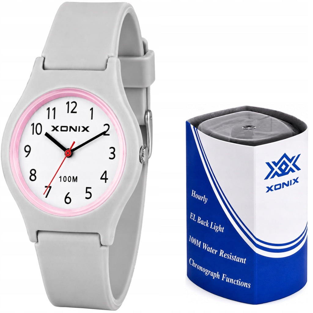 YOUTH GIRLS WATCH XONIX AAK GREY WATERPROOF READABLE