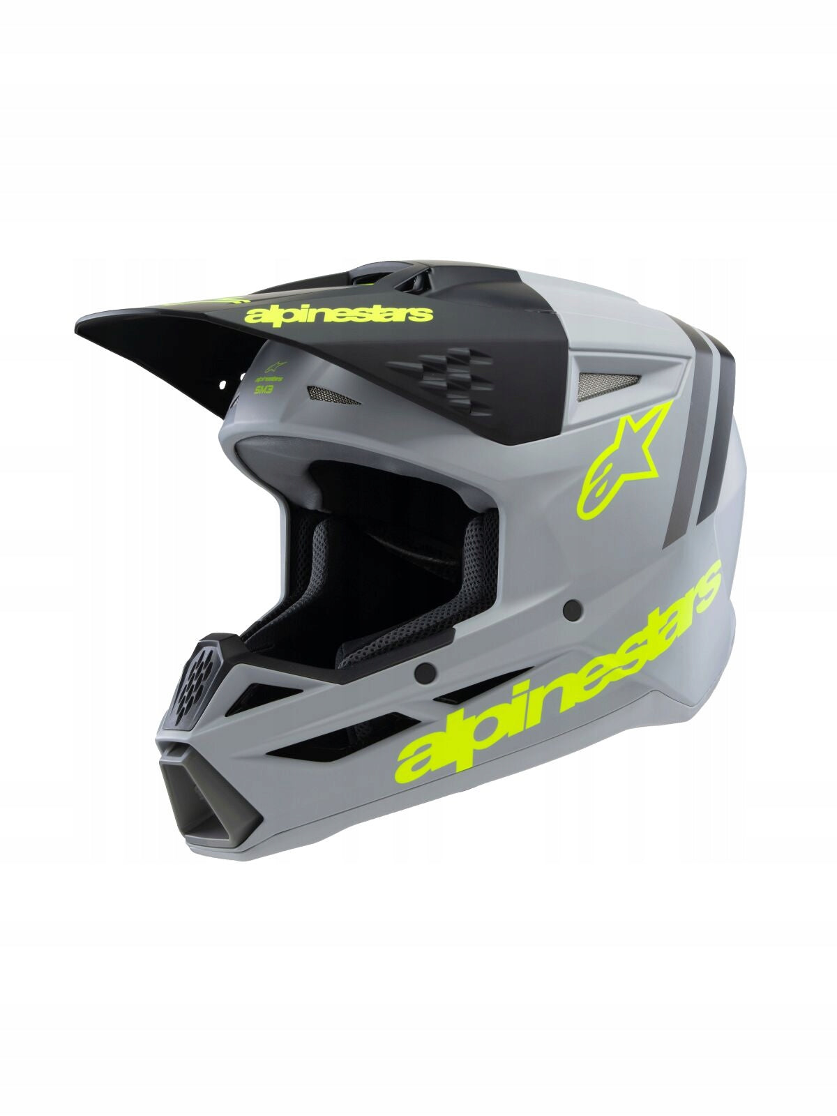 YOUTH HELMET ALPINESTARS YOUTH SM3 RADIUM GRAY/BLACK/YELLOW M