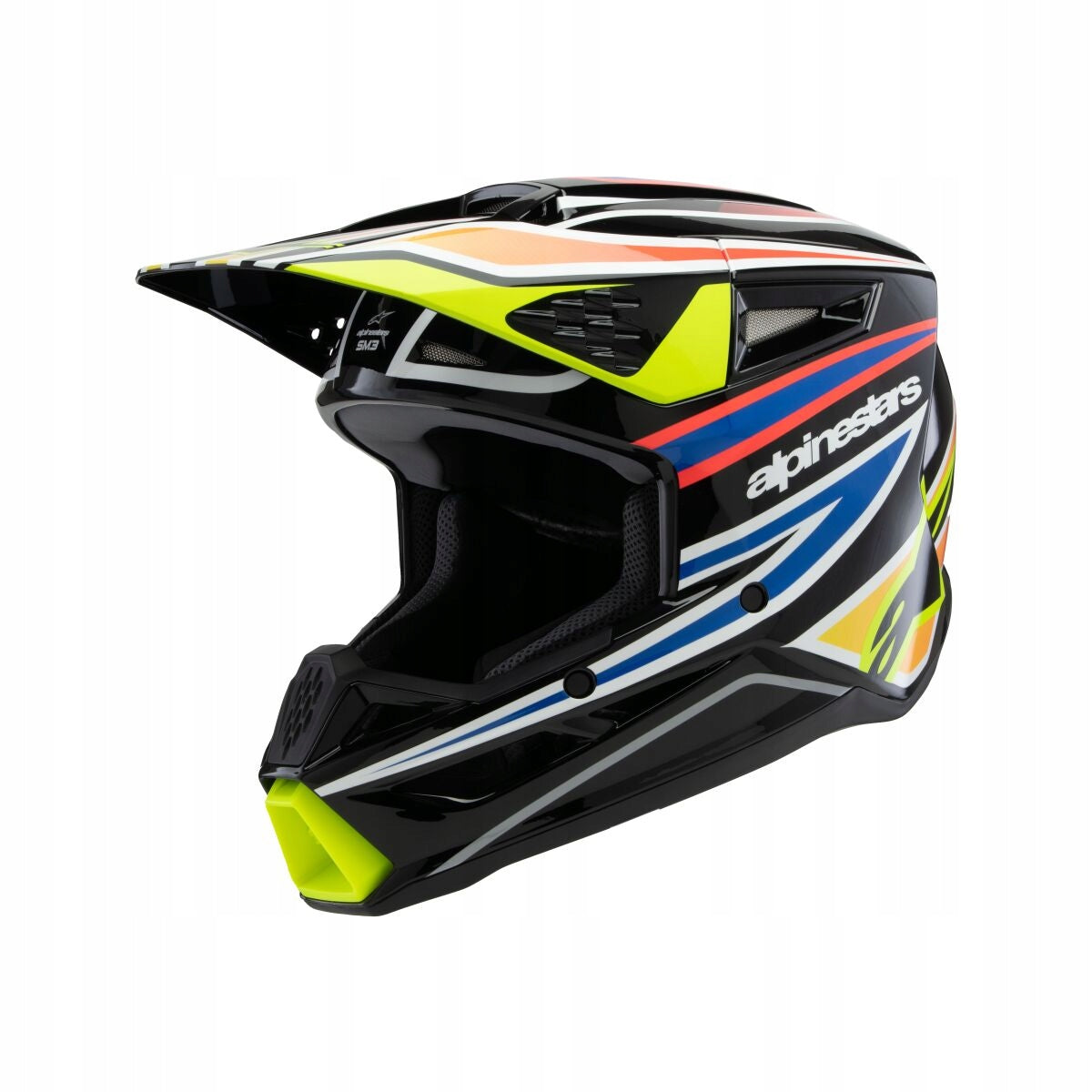 YOUTH HELMET ALPINESTARS YOUTH SM3 WURX BLACK/YELLLOW/BLUE L
