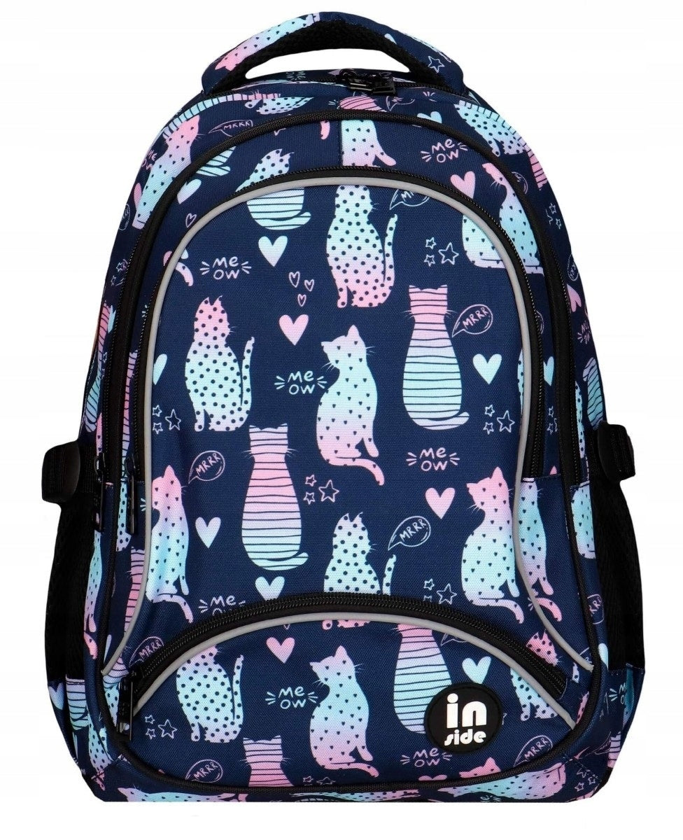 YOUTH SCHOOL BACKPACK 3 CHAMBERS INSIDE CATS OMBRE INCOOD Manufacturer code 0002-0088