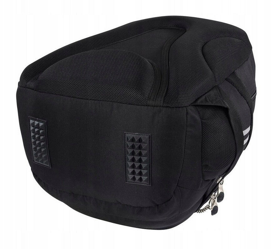 YOUTH SCHOOL BACKPACK 4 COMPARTMENTS ST.RIGHT BLACK WITH CHAIN X WHITE Brand St.Right