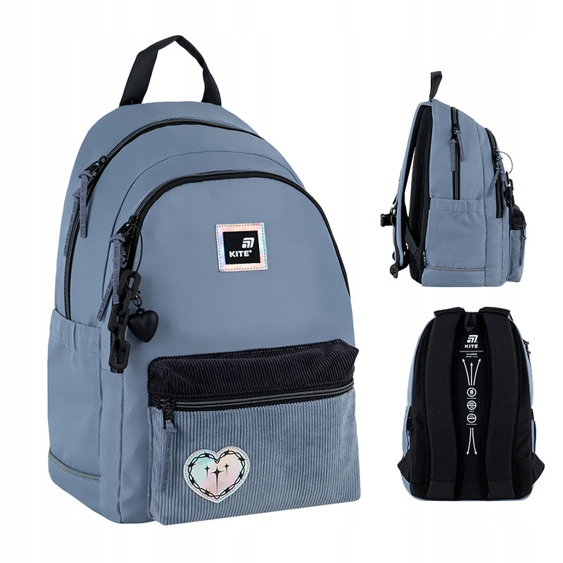YOUTH SCHOOL BACKPACK FOR A GIRL WITH A HEART KITE