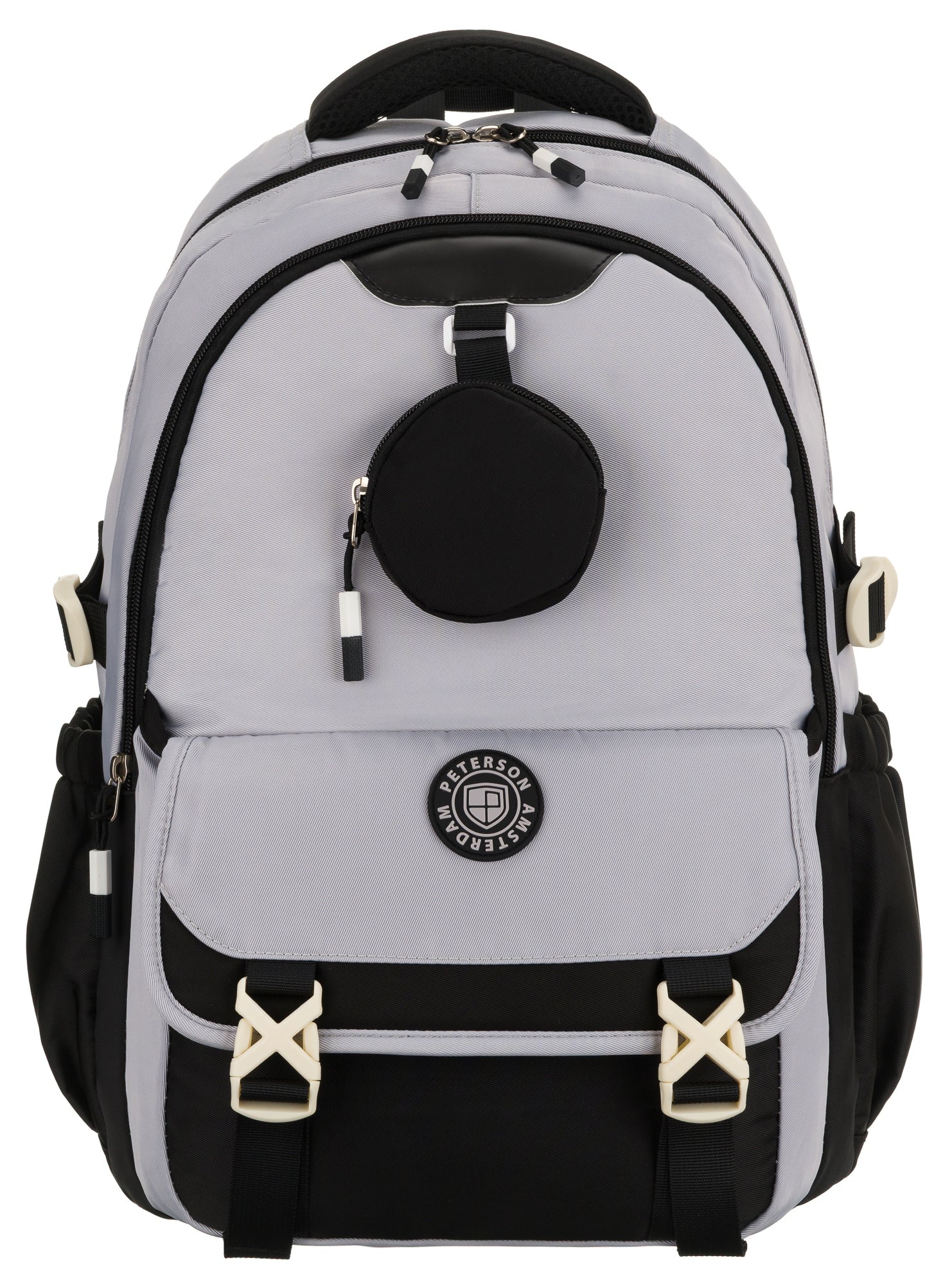 YOUTH SCHOOL BACKPACK FOR BOY GIRLS MULTI-CHAMBER LARGE 26 L Manufacturer code Plecak szkolny dla dzieci 8610 GRAY