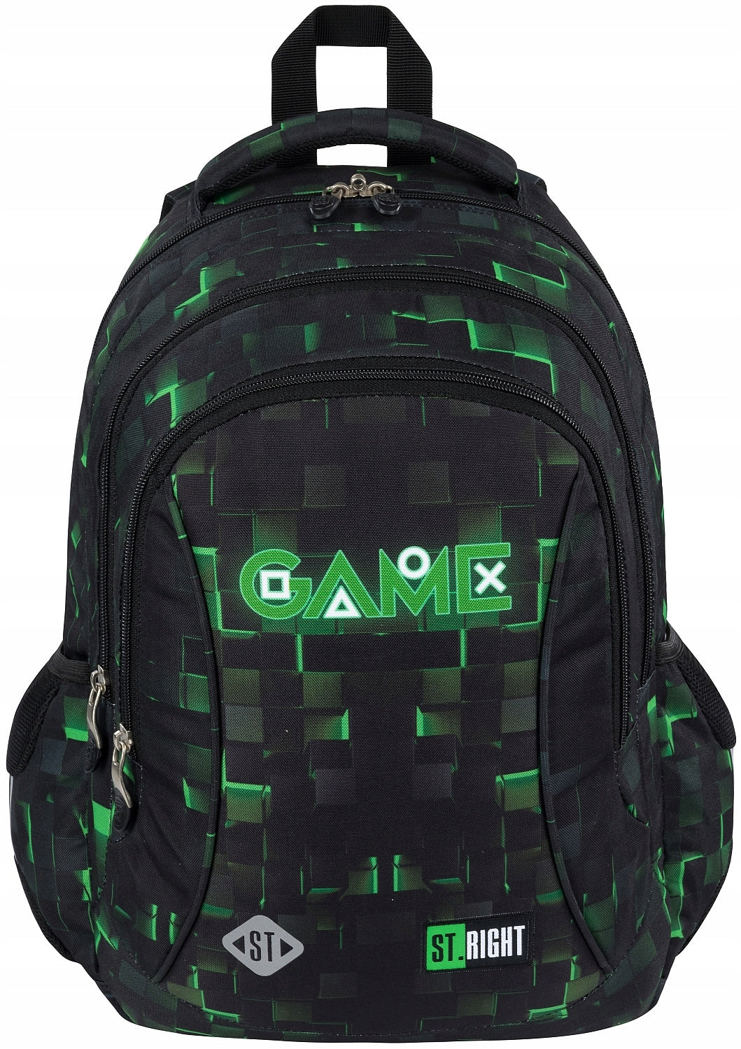 YOUTH SCHOOL BACKPACK FOR BOY PLAYER 3 compartments GREEN GAME ST.RIGHT Manufacturer code 681516