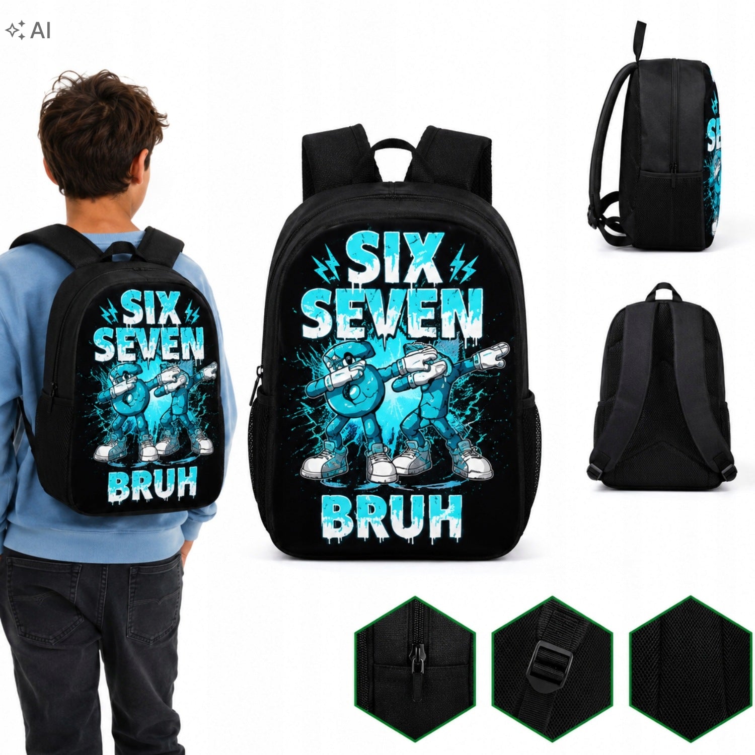 YOUTH SCHOOL BACKPACK FOR GIRL BOY MULTI-CHAMBER LARGE