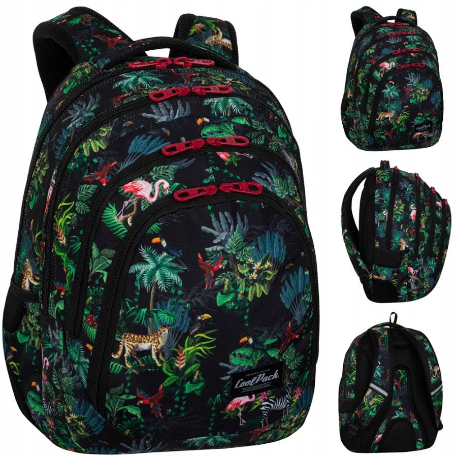 YOUTH SCHOOL BACKPACK FOR GIRLS CP BLACK RASPBERRYDI