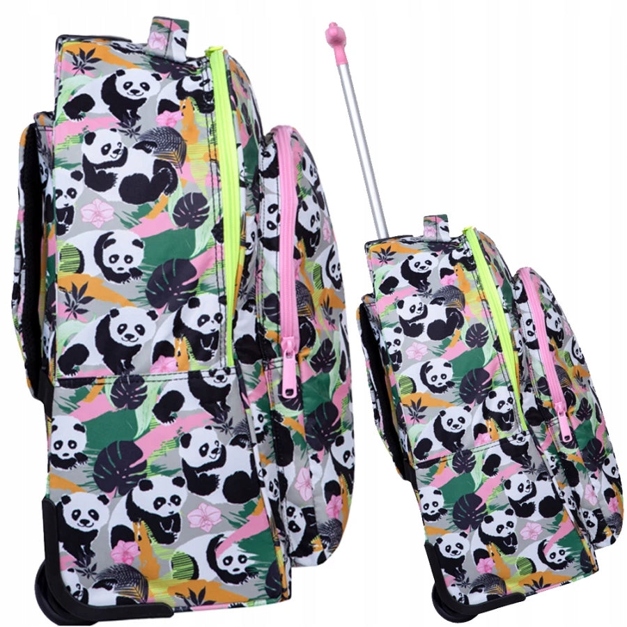 YOUTH SCHOOL BACKPACK FOR GIRLS ON WHEELS PANDA IN PANDAS EAN (GTIN) 5903686369674