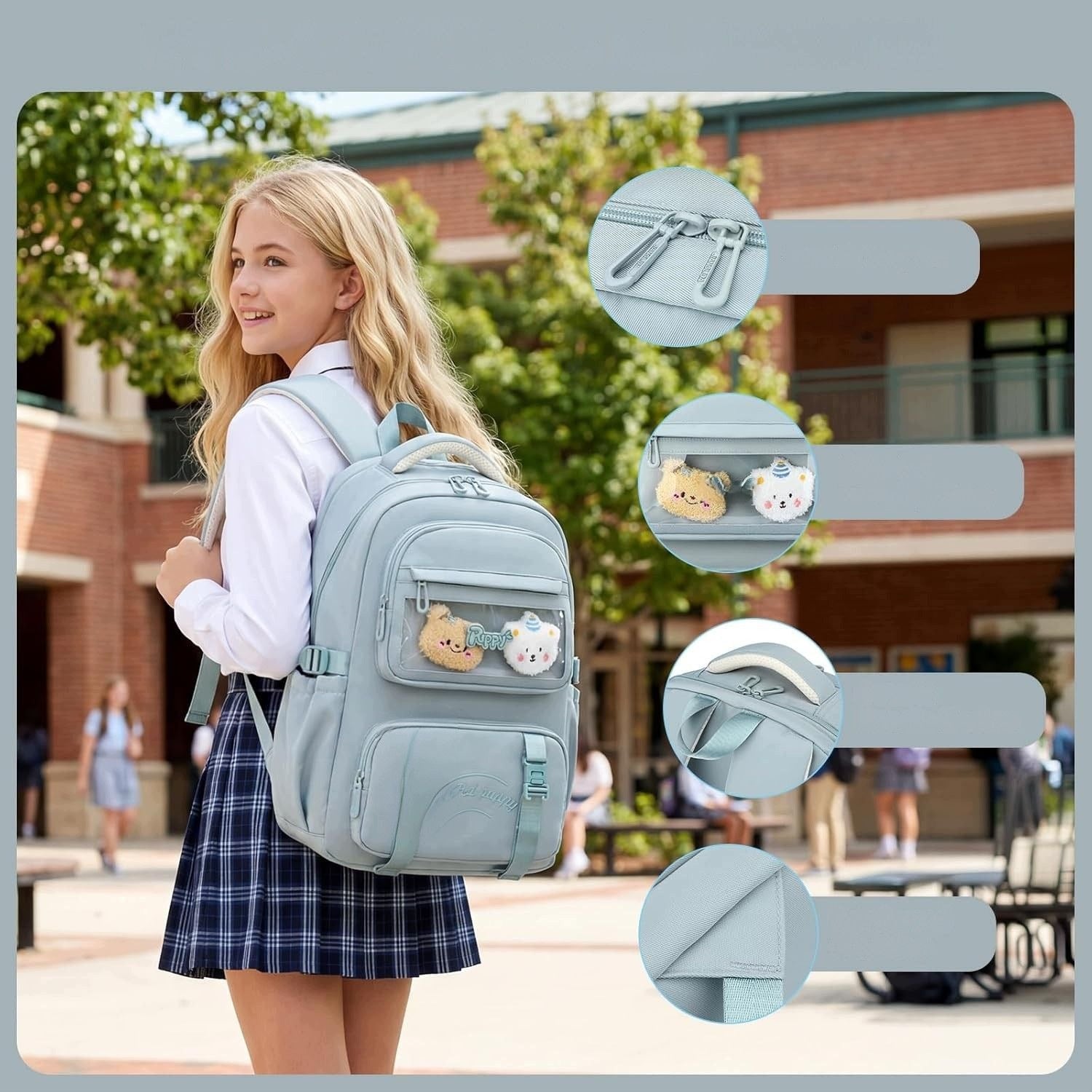 YOUTH SCHOOL BACKPACK FOR LAPTOP 15,6" WATERPROOF 29L Packaging status original