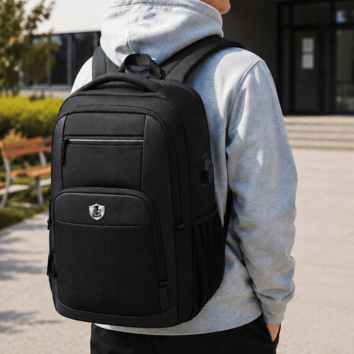 YOUTH SCHOOL BACKPACK FOR SCHOOL ROOMY WATERPROOF BLACK USB Brand Imiti