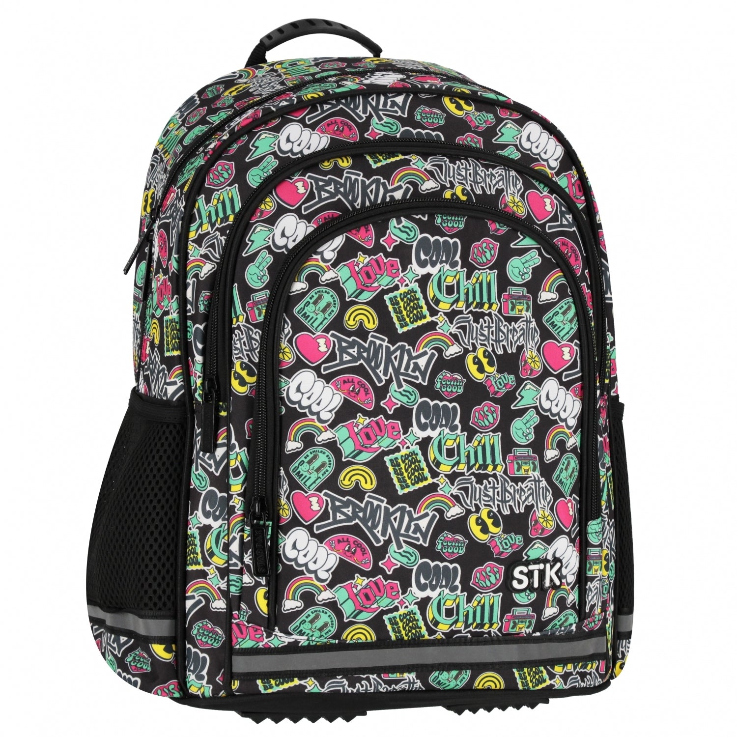 YOUTH SCHOOL BACKPACK LARGE FOR SCHOOL WITH COOL PRINT FOR CHILD Packaging status original