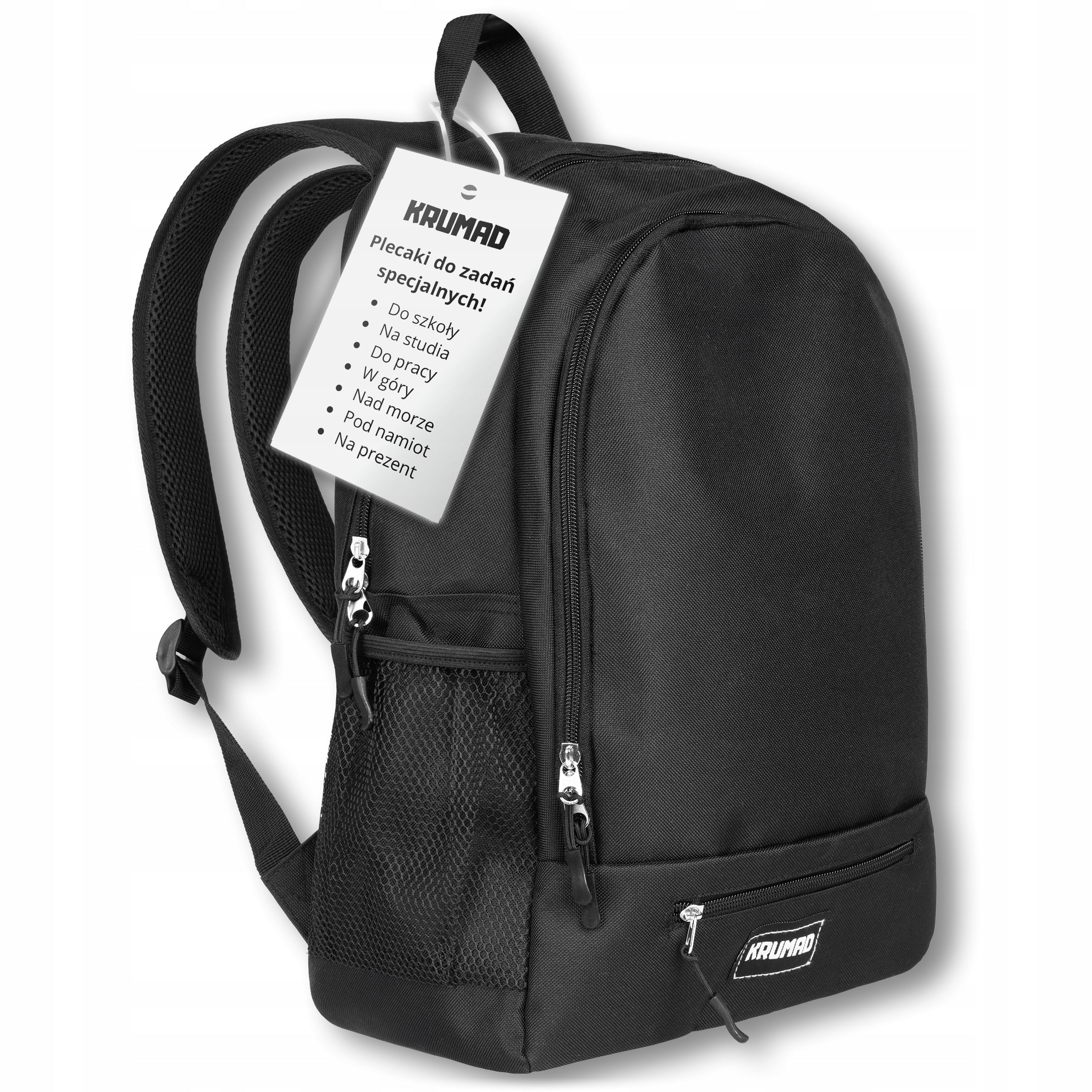YOUTH SCHOOL BACKPACK MEN'S WOMEN'S HIKING BLACK TRAVEL ROOMY