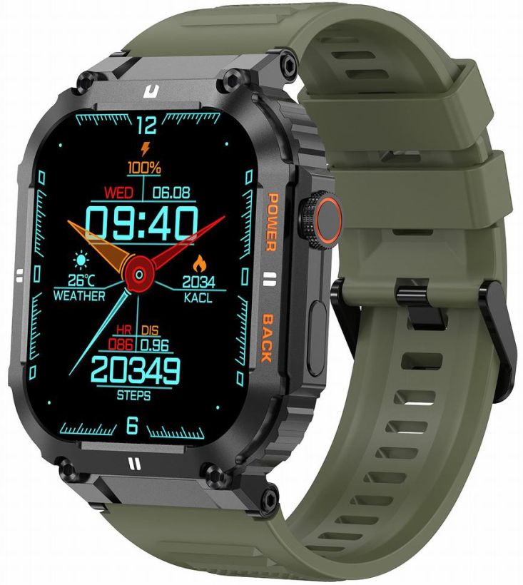 YOUTH SMARTWACH GRAVITY GT6-6 KHAKI SENSORS SMS PULSE TALK MENU PL