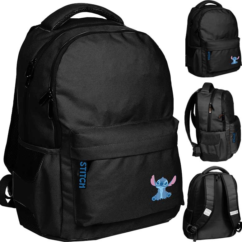 YOUTH SPORTS SCHOOL BACKPACK BLACK STICH LILO AND STITCH