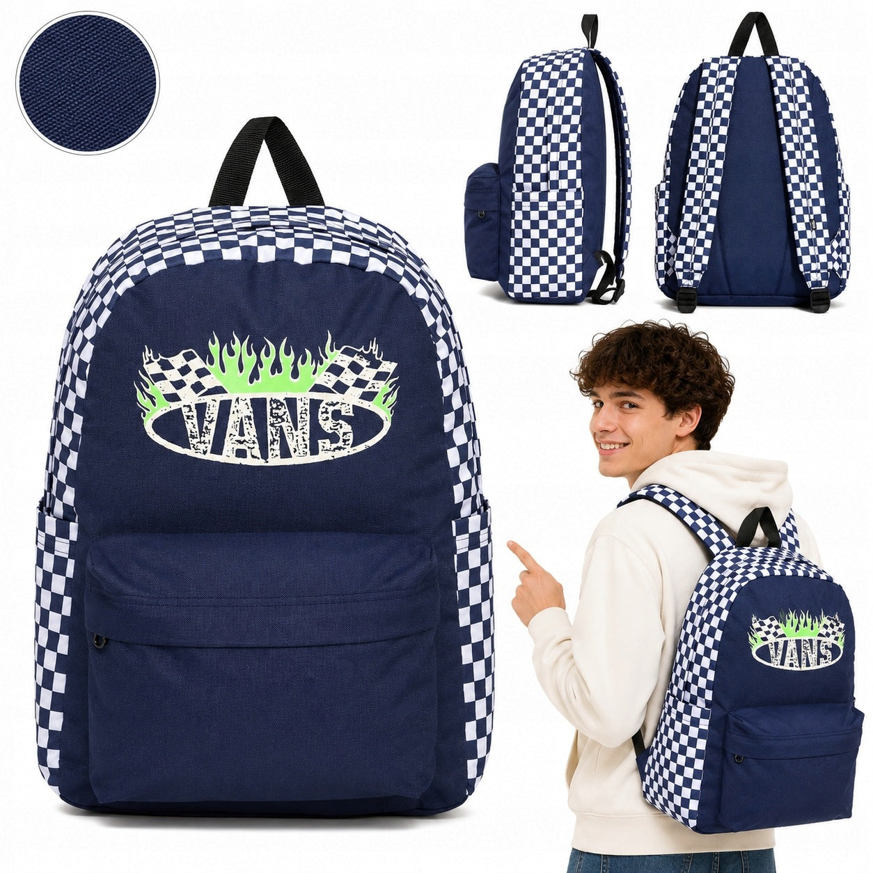 YOUTH SPORTS SCHOOL BACKPACK BLUE FOR BOY LARGE 18L | VANS