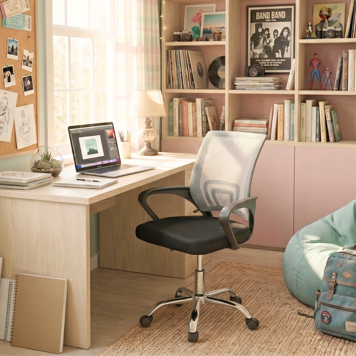 YOUTH Swivel Desk Chair for Kids Grey Mesh COMFORTABLE Manufacturer code HILE-L002-G