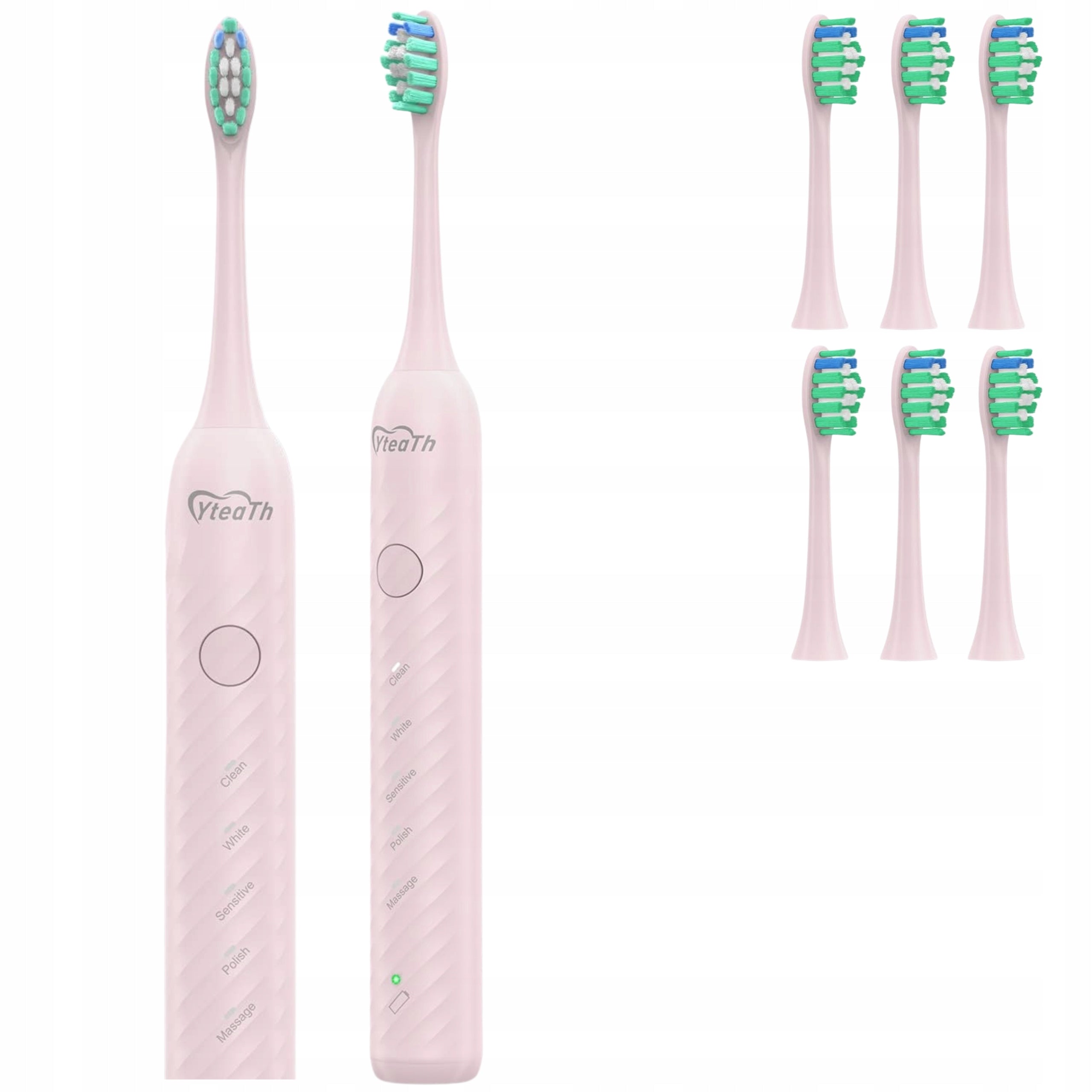 YTEATH Y01 Sonic Toothbrush Pink 5 Modes 5 Tips Timer