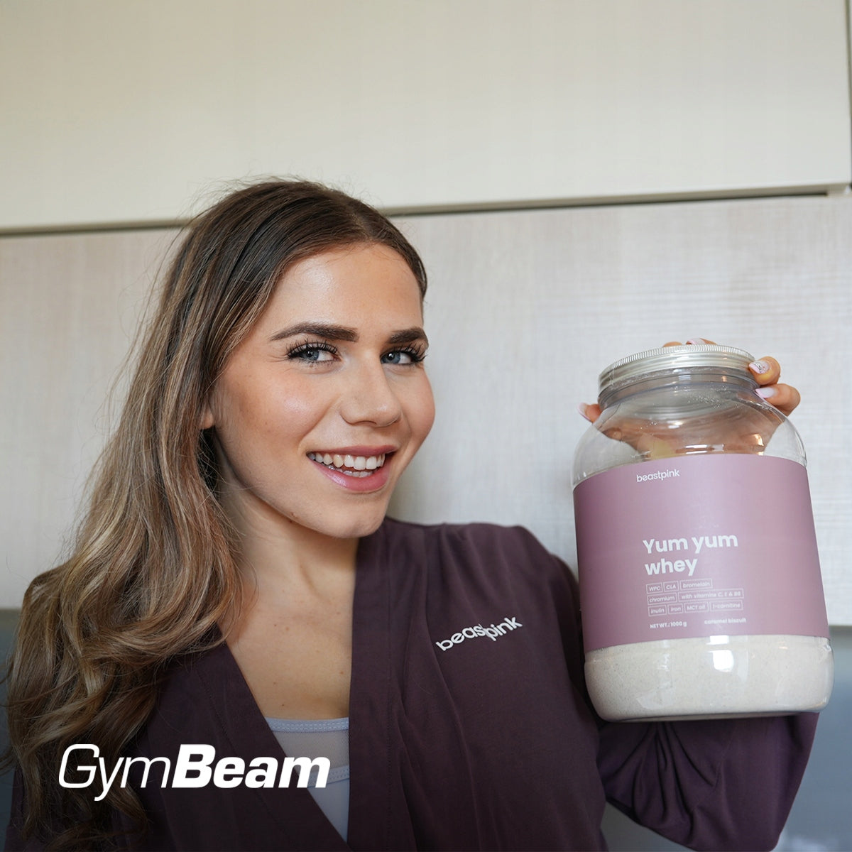 YUM YUM WHEY PROTEIN WPC CONDITIONER FOR WOMEN BeastPink 1000g caramel biscuit Packaging status original