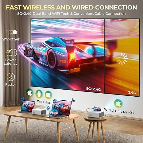 YUZINO Mini Projector 4K 18000L Full HD 1080P WiFi Bluetooth Packaging status original