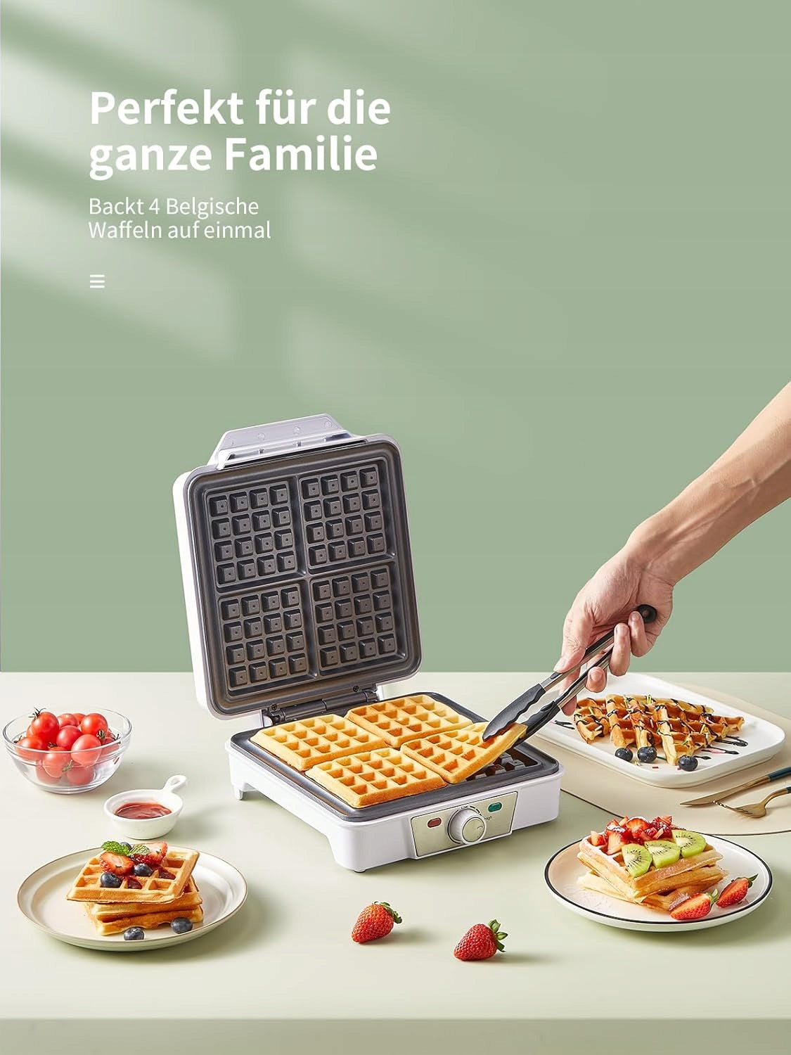Yabano Waffle iron 4 Belgian waffles 1200W with regulator Packaging status original