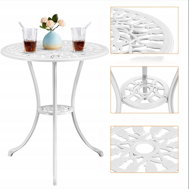 Yaheetech 3-Piece Patio Table Set, 2 Chair 1 White Table Manufacturer code Y5101771