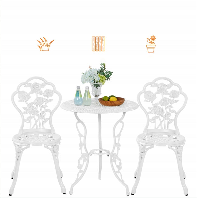 Yaheetech 3-Piece Patio Table Set, 2 Chair, 1 White Table Number of items in the set 3