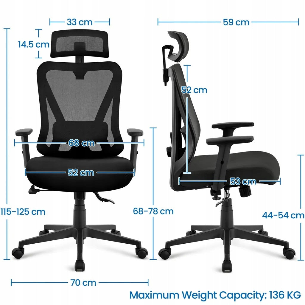 Yaheetech Ergonomic office chair Swivel chair black 614285 Packaging status original