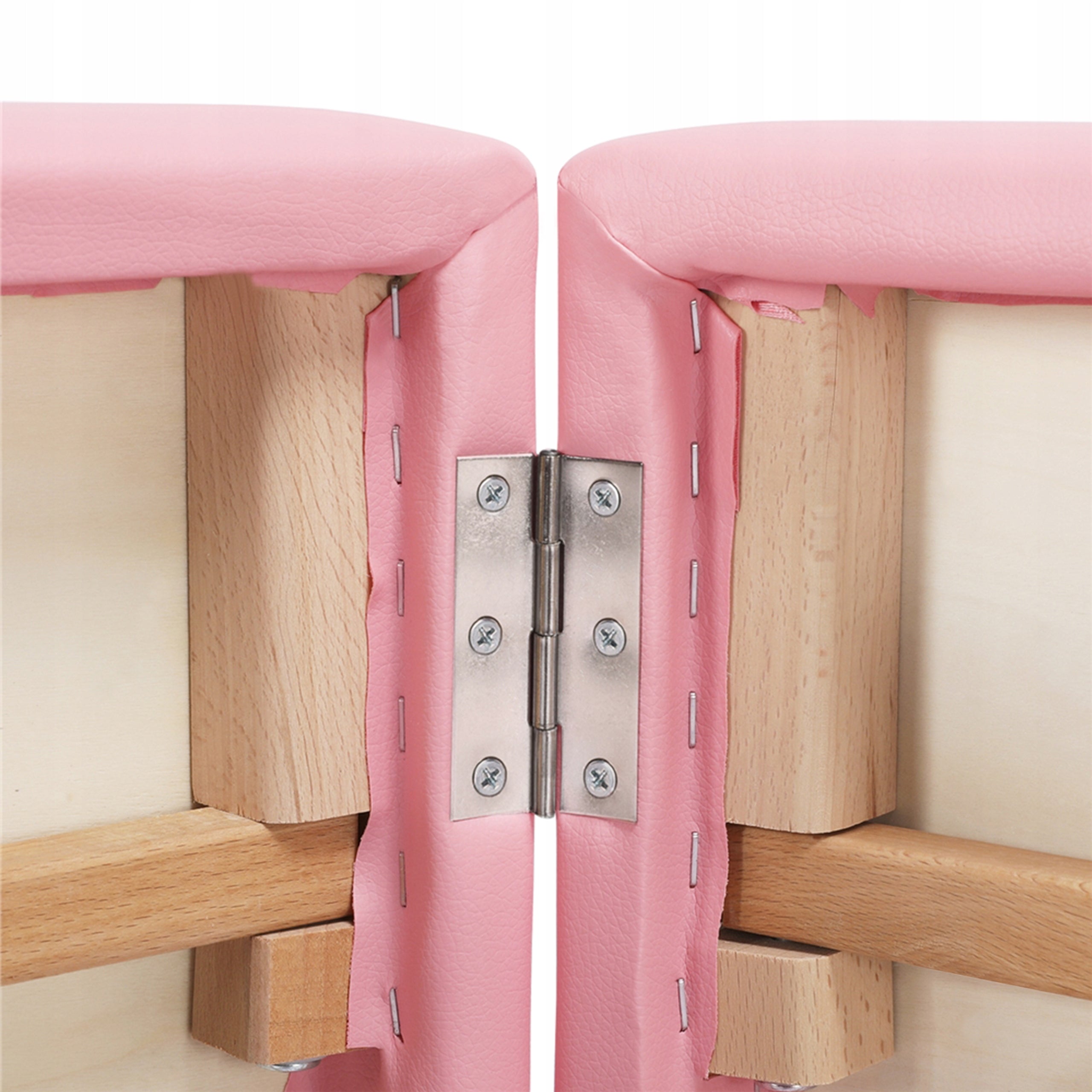Yaheetech Wooden Adjustable Portable Massage Table, 213x80 cm, Pink Weight 14.45 kg