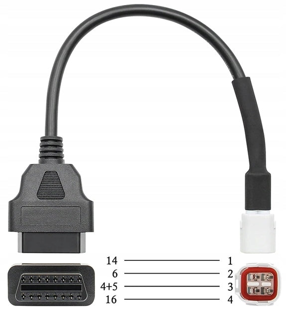Yamaha 4 pin 4PIN Adapter OBD2 OBD 2 Cable PROVEN WORKS Brand 24Diag